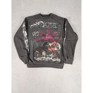 Civil Regime Crewneck Sweatshirt Mens Small Black Legion Of Chaos Horses Graphic